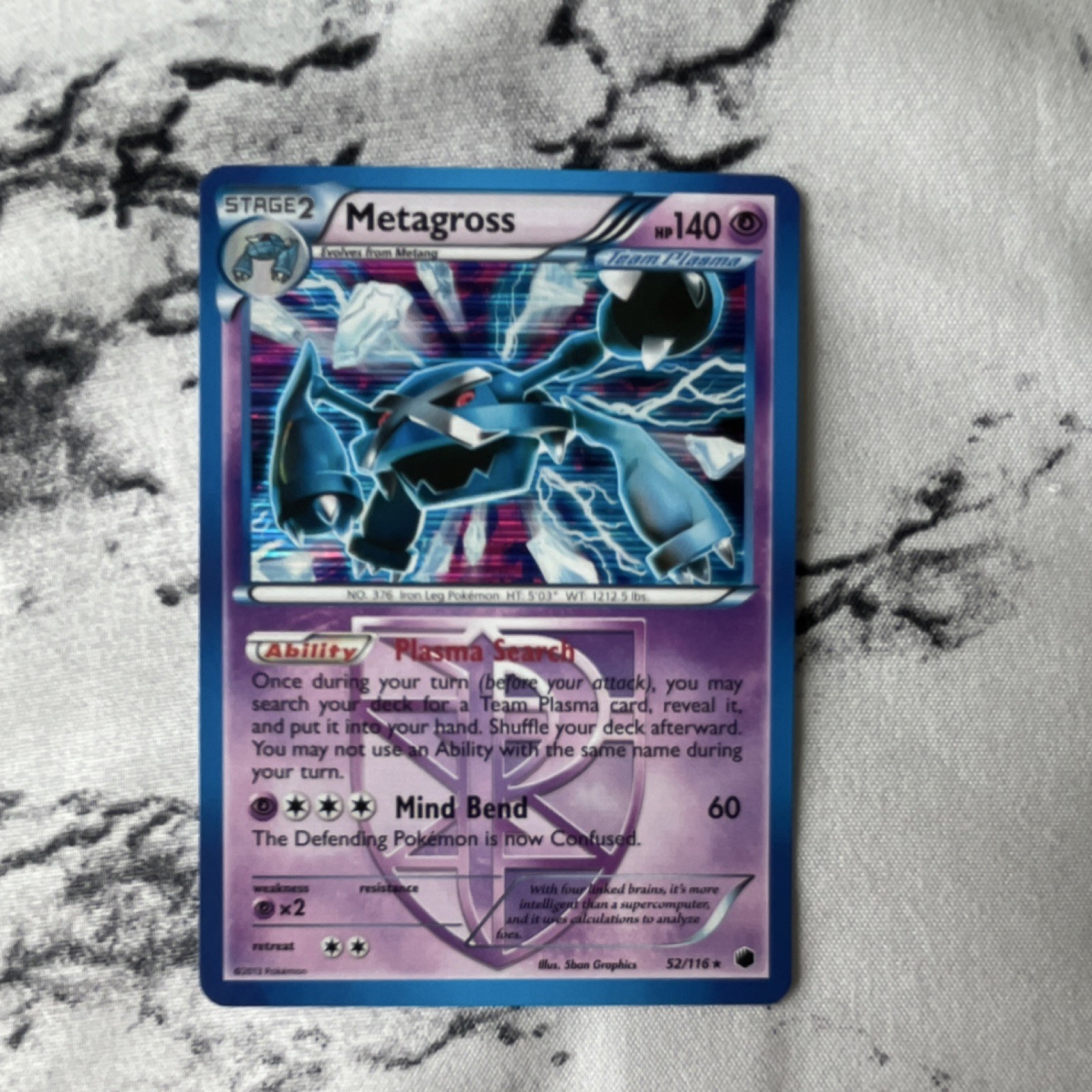 Pokémon TCG Metagross 52/116 Plasma Freeze Holo Rare 2013 Clean!