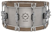 PDP Concept Select 6.5x14 3mm Aluminum with Walnut Wood Hoops Snare