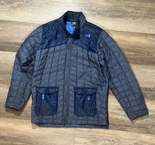 The North Face Boys XL 18/20 Quilted Insulated Snap Front Jacket Blue Gray