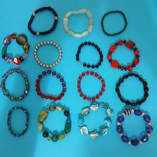 LOT OF 15 BRACELETS VINTAGE TO NOW ASSORTED GEMSTONES  ALL WEARABLE GORGEOUS