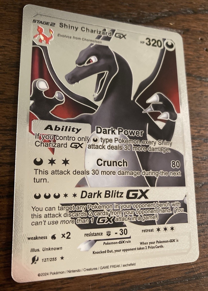 Shiny Charizard GX Silver Foil💥Fan Art💥HP320 | eBay