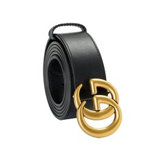 Gucci Black 100 Textured Leather GG Marmont Belt US 44 IT 110