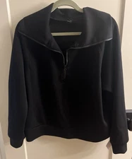 Anrabess Women's 1/2 Zip Cropped Pullover Hooded Sweatshirt Size Large