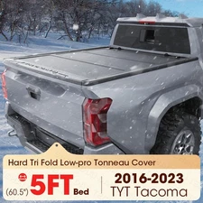 Hard Tri Fold Low-profile Tonneau Cover for 2016-2025 TYT Tacoma 5ft (60.5") Bed