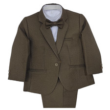 Boys' 5-Piece Formal Suit Set - BROWN