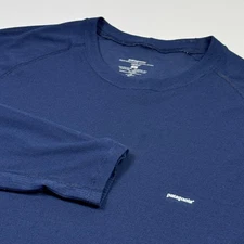 Patagonia Performance Baselayer Shirt Mens Large Blue Capilene Made USA