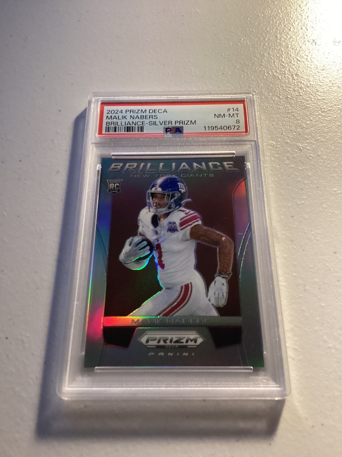 2024 Panini Prizm Deca - Malik Nabers #14  Brilliance Silver Prizm (RC)