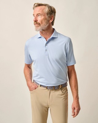 johnnie-O Performance Jersey Polo - Lyndonn Stripe Seychelles Size