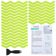24 Pack S-Shape Bathtub Non Slip Stickers 7.09x0.51 Inch, Green