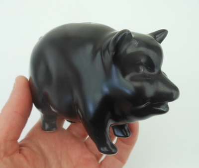 Sylvac Pottery small black pig money box No 1132 | eBay UK