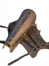 medieval leather patti Greaves - leather armor for LARP and Cosplay MUSICALOBJE