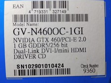 Gigabyte NVIDIA GeForce GTX 460 OC 1GB GDDR5 GV-N460OC-1GI Boxed PCI-E