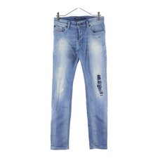 DIESEL 18SS SLEENKER Slim Fit Damaged Straight Skinny Pants Denim Pants Indigo