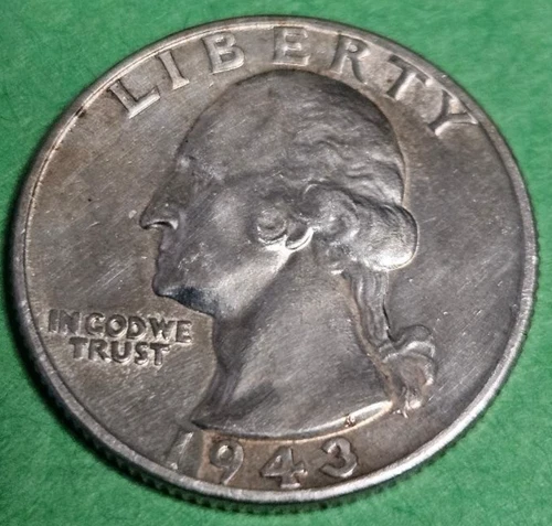 1943-P Washington Silver Quarter- AU Plus PLUS*Nice* + * with Free Shipping