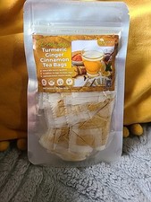 30 Bags Premium Turmeric, Ginger, Cinnamon Tea Bags, 100 Natural