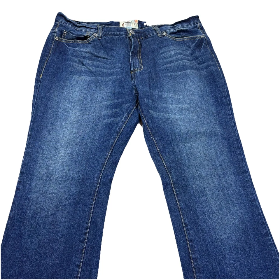 Pantalones de mezclilla Ocean Pacific OP para hombre 38x32* Bootcut azul oscuro Y2K descoloridos bigotes Foto 2 de 4