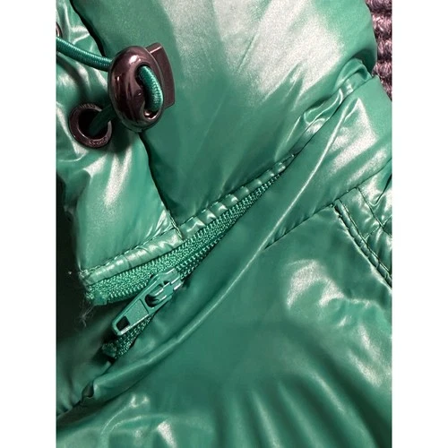 Guess Mens Green High Shine Puffer Jacket Detachable Hood XL NEW image 7