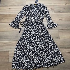 Polo Ralph Lauren Women's Floral Wrap Viscose Midi Dress Size 4 Multicolor