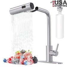 14 Inch Kitchen Faucet Pull Down Sprayer 3 Modes Easy Install Leak Resistant New