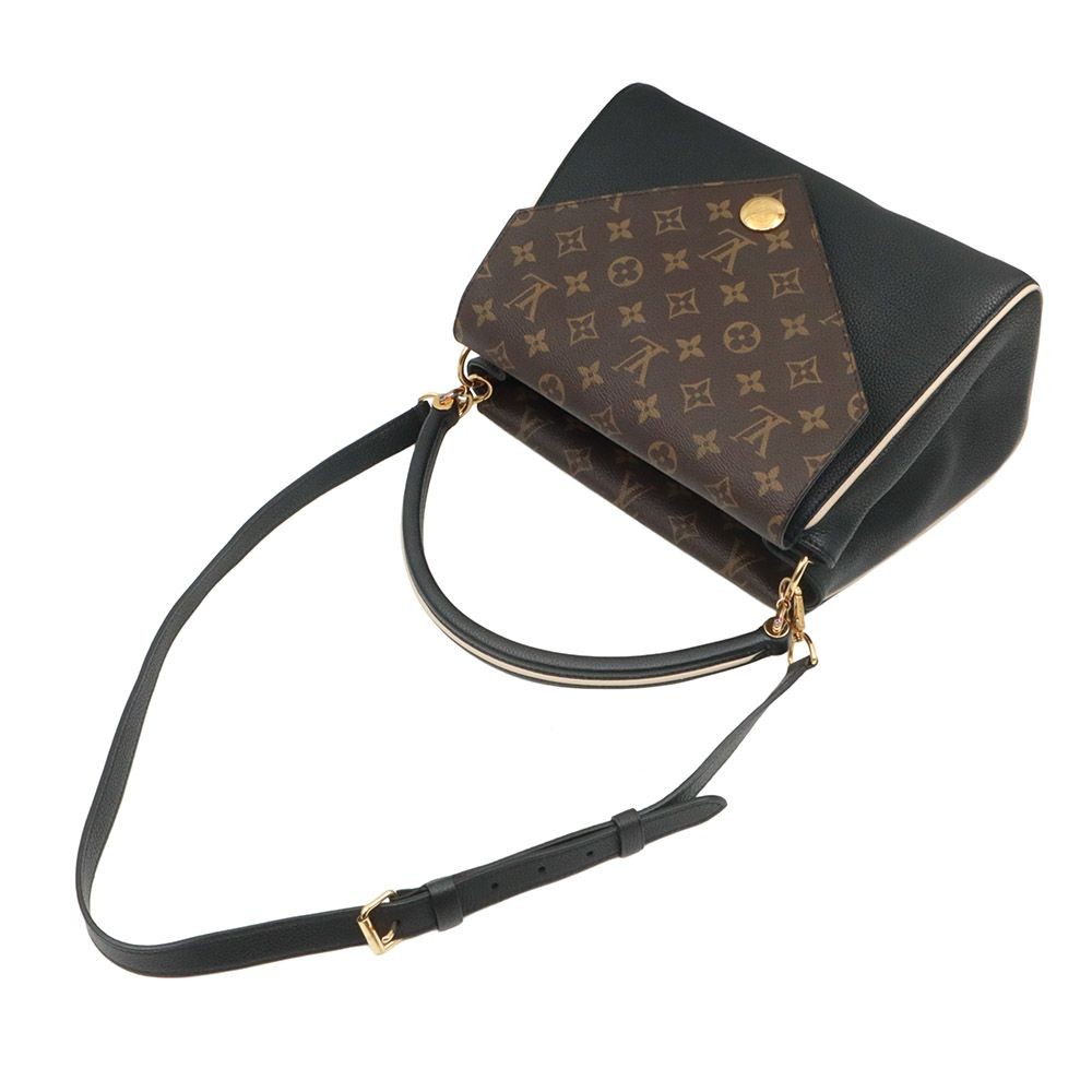 Louis Vuitton Monogram Canvas Black Leather Double V Top