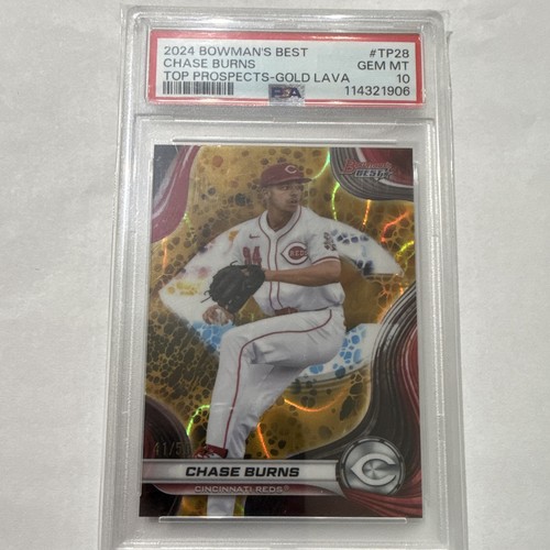 Chase Burns [Red Lava Refractor] #TP-28 2024 Bowman's Best Prospects card