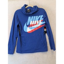 NEW Nike Hoodie Boy's Size L Blue Graphic Pullover Standard Fit