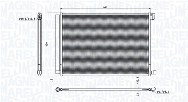 Magneti Marelli Kondensator Klimaanlage 350203101300 FüR Mercedes Klasse W205 5-image