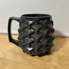 Hammerly Ceramics 'Blue Teadust' Super Cubes 16oz Mug Denver Colorado Artisan