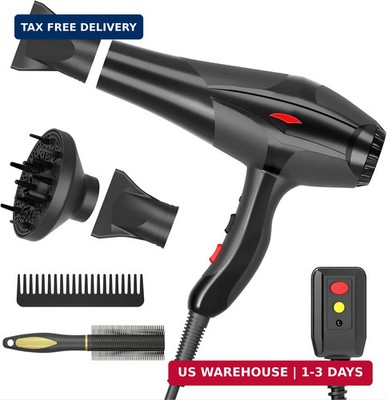 Hair Dryer Professional Ionic Salon Hair Dryer 2400W Powerful Fast-Drying Blue L