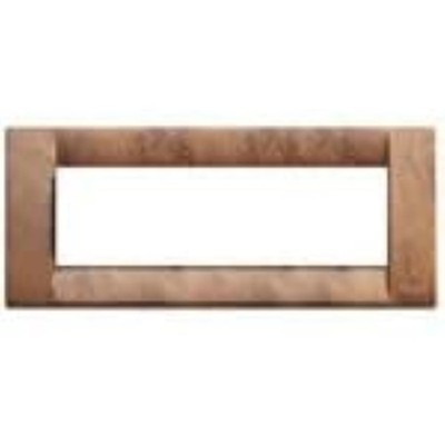 Classic Plate Vimar Idea 16736.42 Metal 6 Modules Cherry Wood