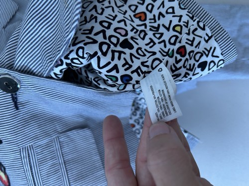 DVF Gap Kids Diane Von Furstenberg Pinstripe Patch Blazer Jacket Girls SM 4/6T - Picture 6 of 10