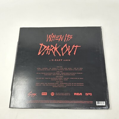 米2LP G-Eazy When Its Dark Out 88875153661 RCA /00520 G-EAZY 2LP When It's Dark Out 2016 RCA – 88875-15366-1 M/NM