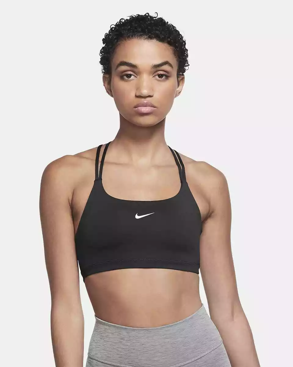 Nike Women's NON PADDED Light-Support Sports Bra CT3721-010 XL XLARGE BLACK  NEW