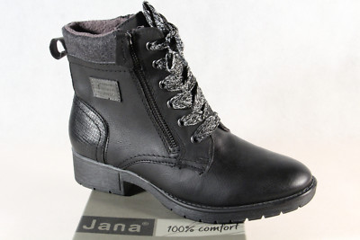 Jana Stiefel Winterstiefel Schnürstiefel Boots schwarz 25261 Weite