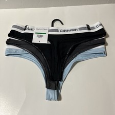 CALVIN KLEIN Women s 3 Pack Cotton Thong Underwear Panty Perfect Gift Size L