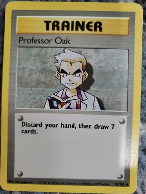 Professor Oak 116 130 Trainer Pokemon Card Tcg Base Set 2 Nm Vg Great Condition Toys Hobbies Pokemon Individual Cards