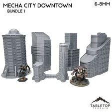 Mecha City Downtown Buildings - Bundle 1 - Small Scale Mech Wargames 6mm 8mm