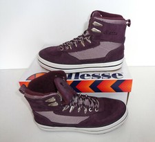 Ellesse New Ladies Leather Casual Purple Retro Trainers Shoes RRP £110 UK Size 5