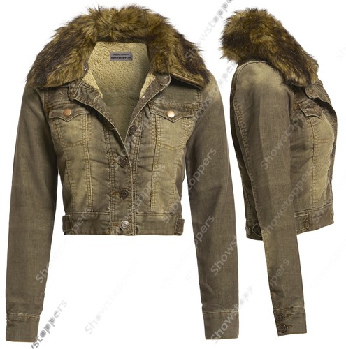 NEW Faux Fur BIKER JACKET Womens Borg 