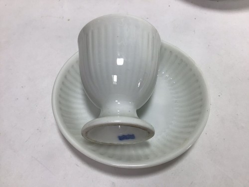 SS65 Vintage Royal Copenhagen White Porcelain Bowl and Teacup & Saucer Set of 5 - Picture 6 of 7