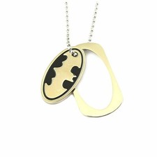 Collar Colgante Batman Ovalado Moda Novedad Película Cómic Serie