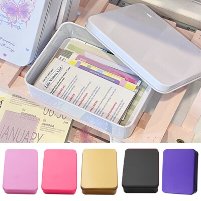 Metal Rectangular Tin Box Empty Jewelry Case with Lid for Pill Candy Craft Cards