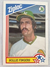 1992 Ziploc Baseball Card #03-Rollie Fingers, Oakland Athletics