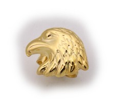 Men's Earrings Studs Real Gold 585 Eagle Head Eagle Yellow Gold Ear Stud Single