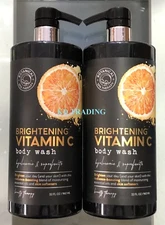 2-Pk BOTANICAL SPA THERAPY BRIGHTENING VITAMIN C BODY WASH Hyaluronic Superfruit
