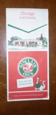 1958  Chicago & vicinity road map Sinclair gas oil downtown streets