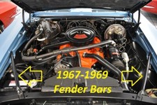 67 68 69 Chevy Camaro Fender Bars Radiator Support New