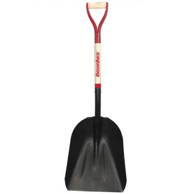 Razor-Back 53117 Steel Scoop with Wood Handle and Steel D-Grip