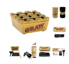 raw vanash windproof ashtray GOLD+raw 1/4 king size six shooter raw cone loader