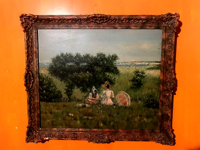 Original quality art ''Ladies in the field'' IMPRESSIONISM FRMD OLD